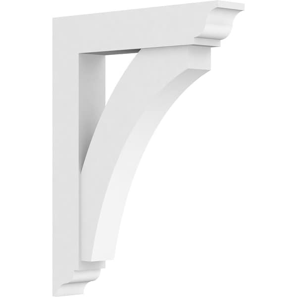 Ekena Millwork Standard Thorton Architectural Grade PVC Bracket with Traditional Ends, 3"W x 20"D x 26"H BKTP03X20X26THR01 - main